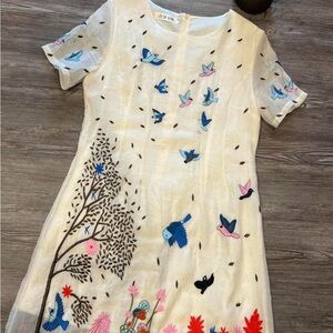 Elegant Embroidered Maxi Dress - White